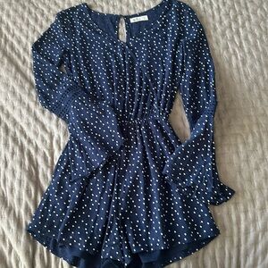 Hollister Navy Blue Polka Dot Romper